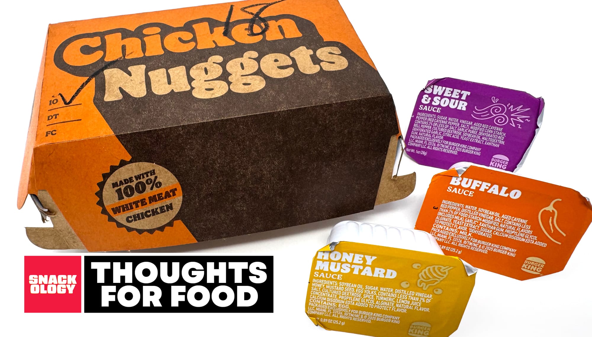 Burger King’s new BK Chicken Nuggets and Honey Mustard, Buffalo and Sweet & Sour sauces