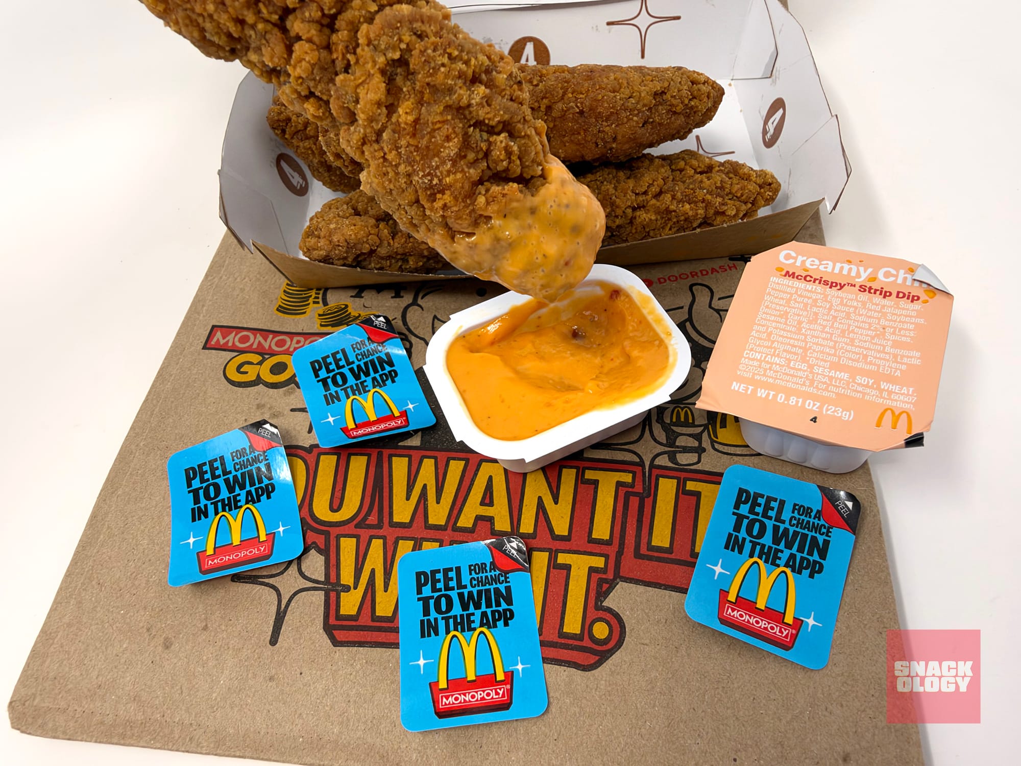 McCrispy Strips with Monopoly at McDonald’s game pieces
