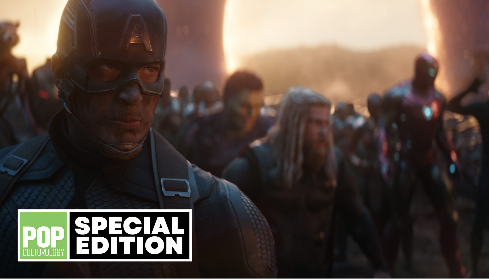 Chris Evans, Mark Ruffalo, Chris Hemsworth and Robert Downey Jr. in Avengers: Endgame