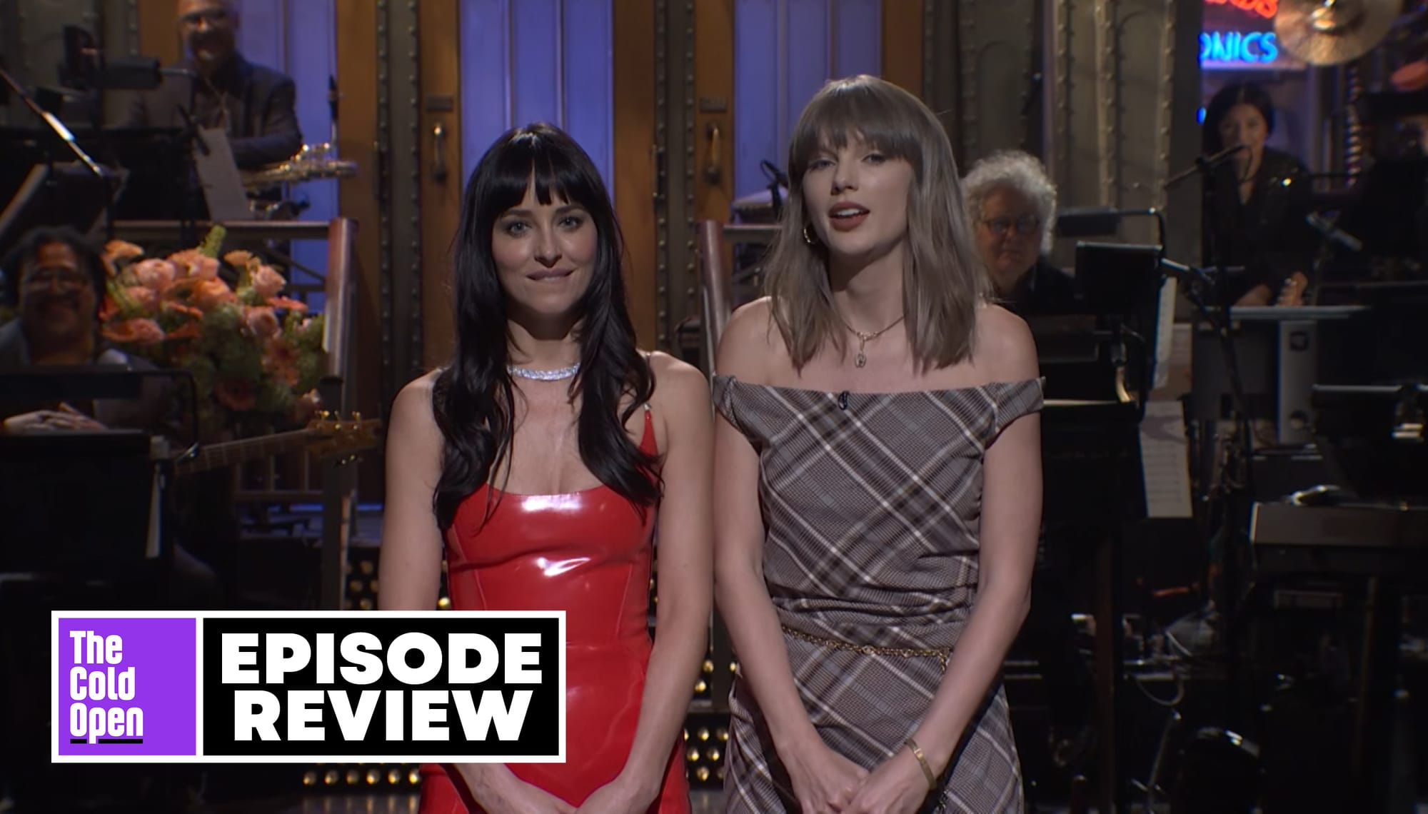 Dakota Johnson and Taylor Swift on SNL