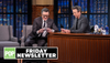 Popculturology Friday newsletter about Stephen Colbert and Seth Meyers