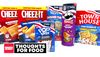 Cheez-It crackers, Pop-Tarts Star-Spangled Blueberry, Rice Krispies Treats Red White & Blue Sprinkles, Pringles Spicy Loaded Nachos, Town House Star Spangled Original Crackers