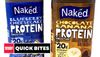 Bottles of Naked Chocolate Banana Protein Smoothie and Naked Blueberry Cheesecake Protein Smoothie