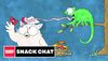 Mr. Owl and a chameleon in the new Tootsie Roll ad