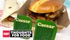 The Caesar Snack Wrap, Bacon Caesar McCrispy Sandwich and two Caesar Dip Cups