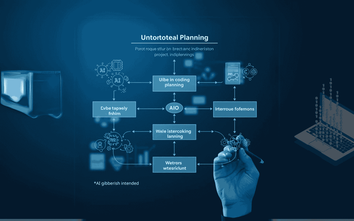 Unconventional vibe coding project planning flowchart with AI assistance icons