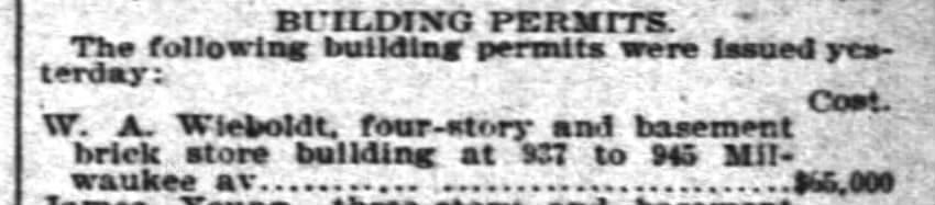 building permit in the newspaper
