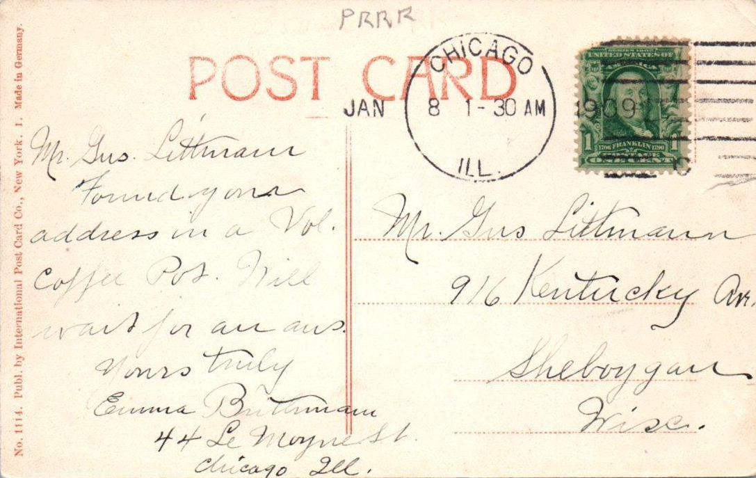 1909 postmarked postcard