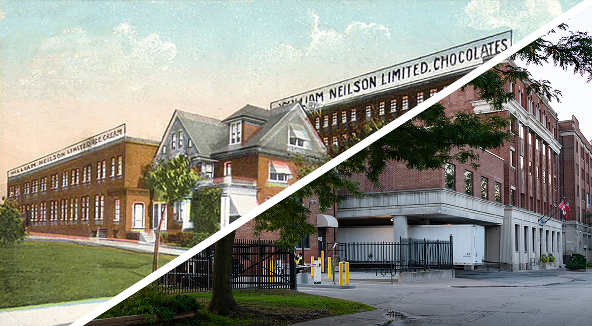 Merged image of the postcard and photo