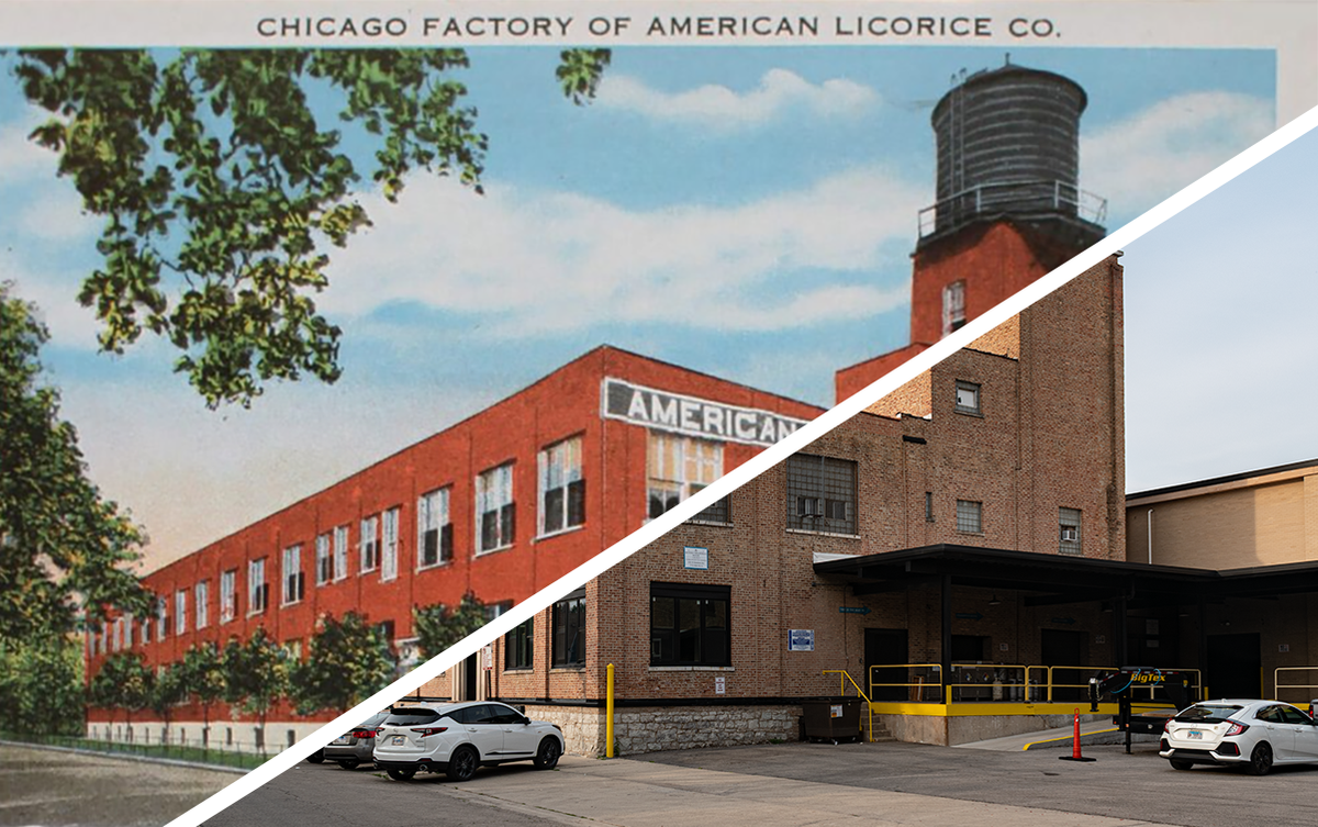 Merged image of the postcard and photo