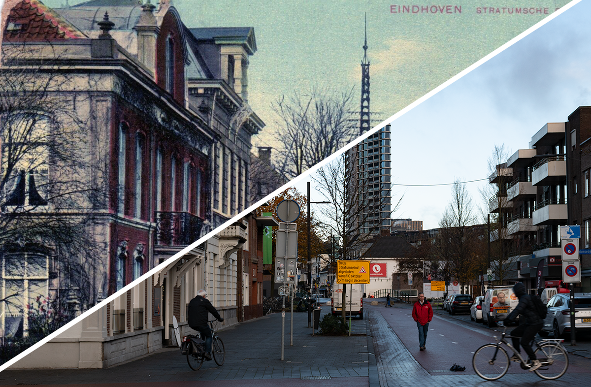 Merged image of the postcard and photo