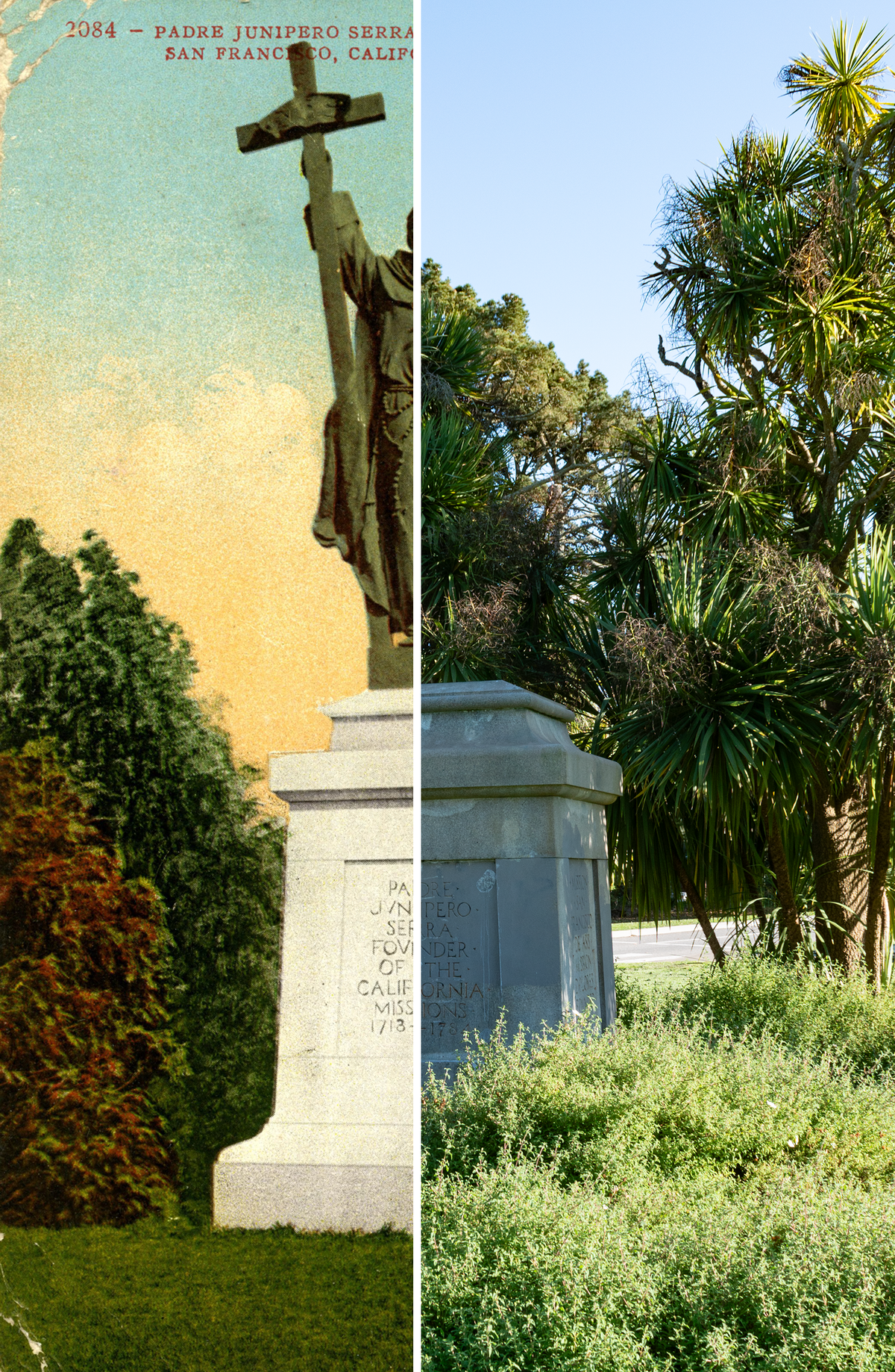 Merged image of the postcard and photo