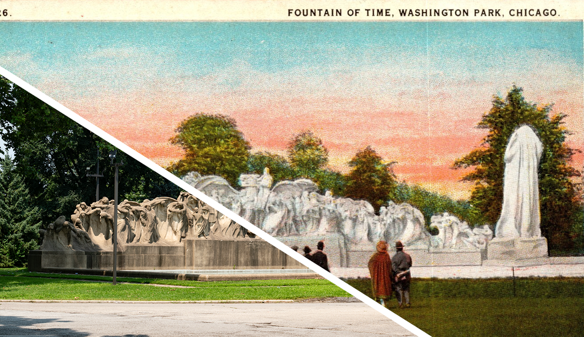 Merged image of the postcard and photo