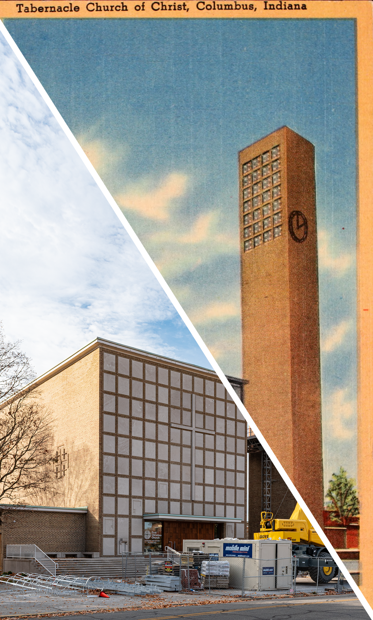 Merged image of the postcard and photo