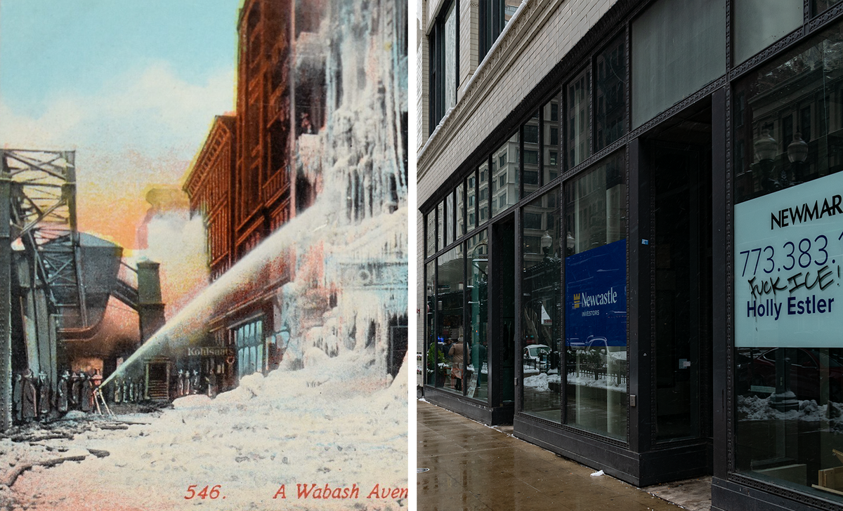 Merged image of the postcard and photo