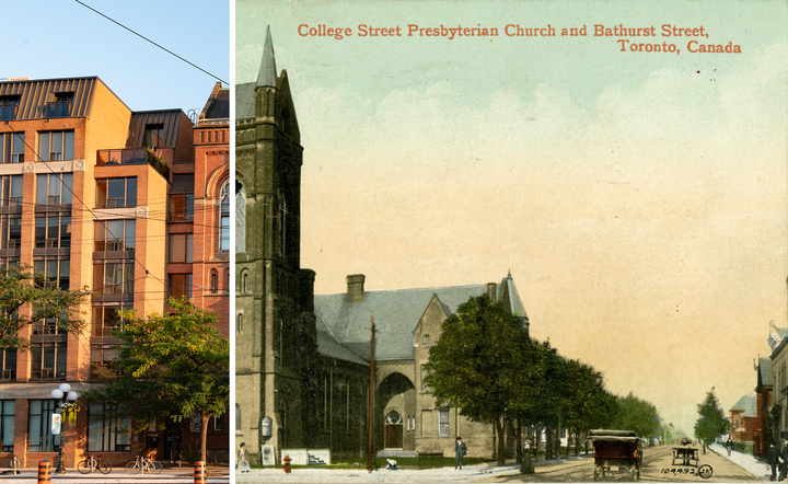 Merged image of the postcard and photo