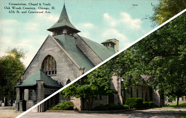 Merged image of the postcard and photo