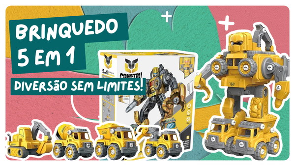 🎁 ✨ Transforme a Diversão: Conheça o Robô 5 em 1!