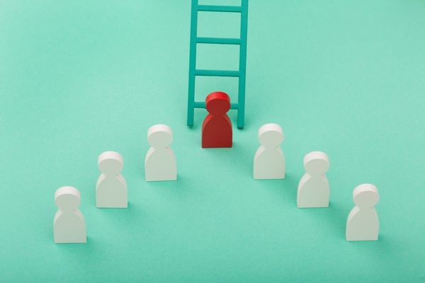 Still life business roles with various pawns