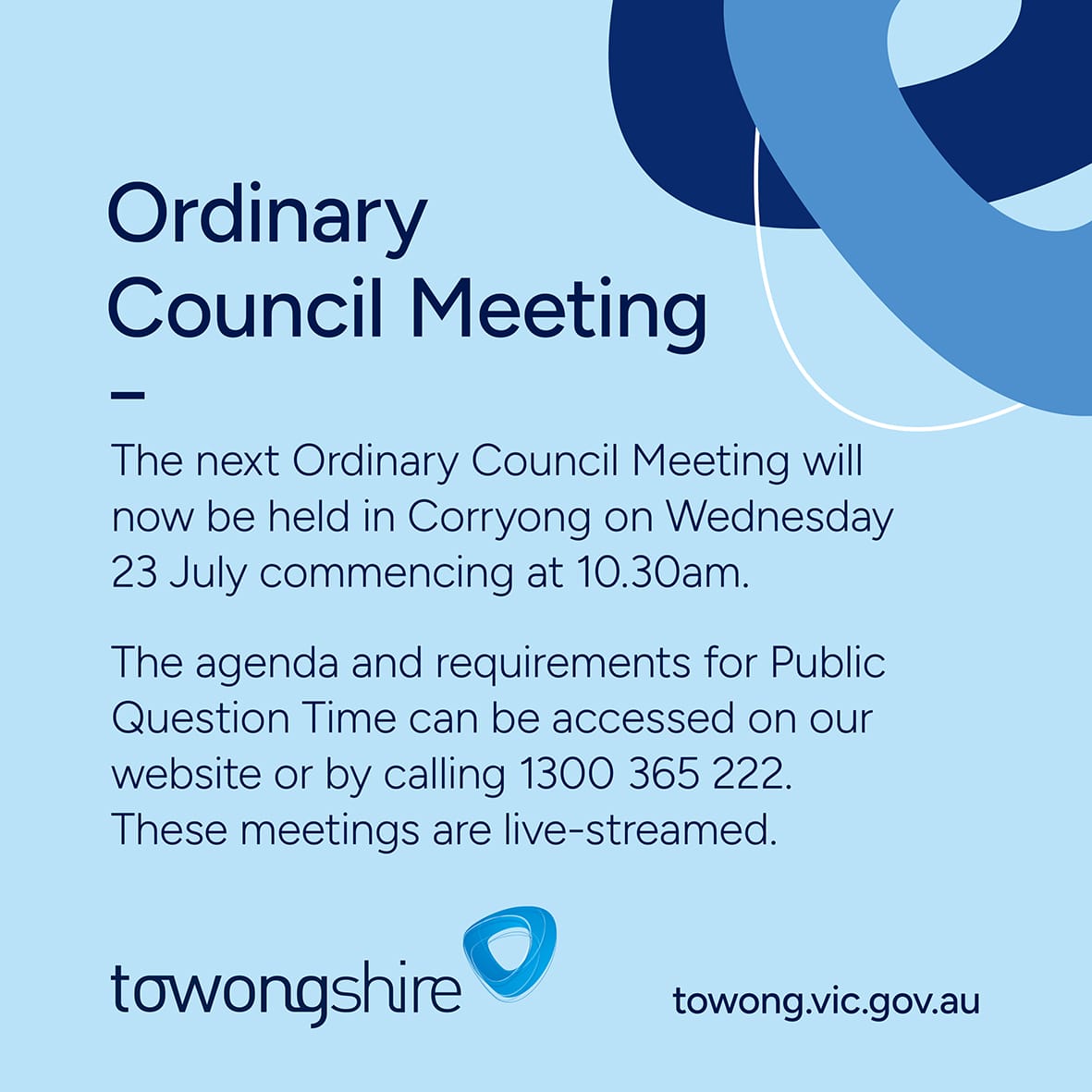 Towong Shire Council Meeting
