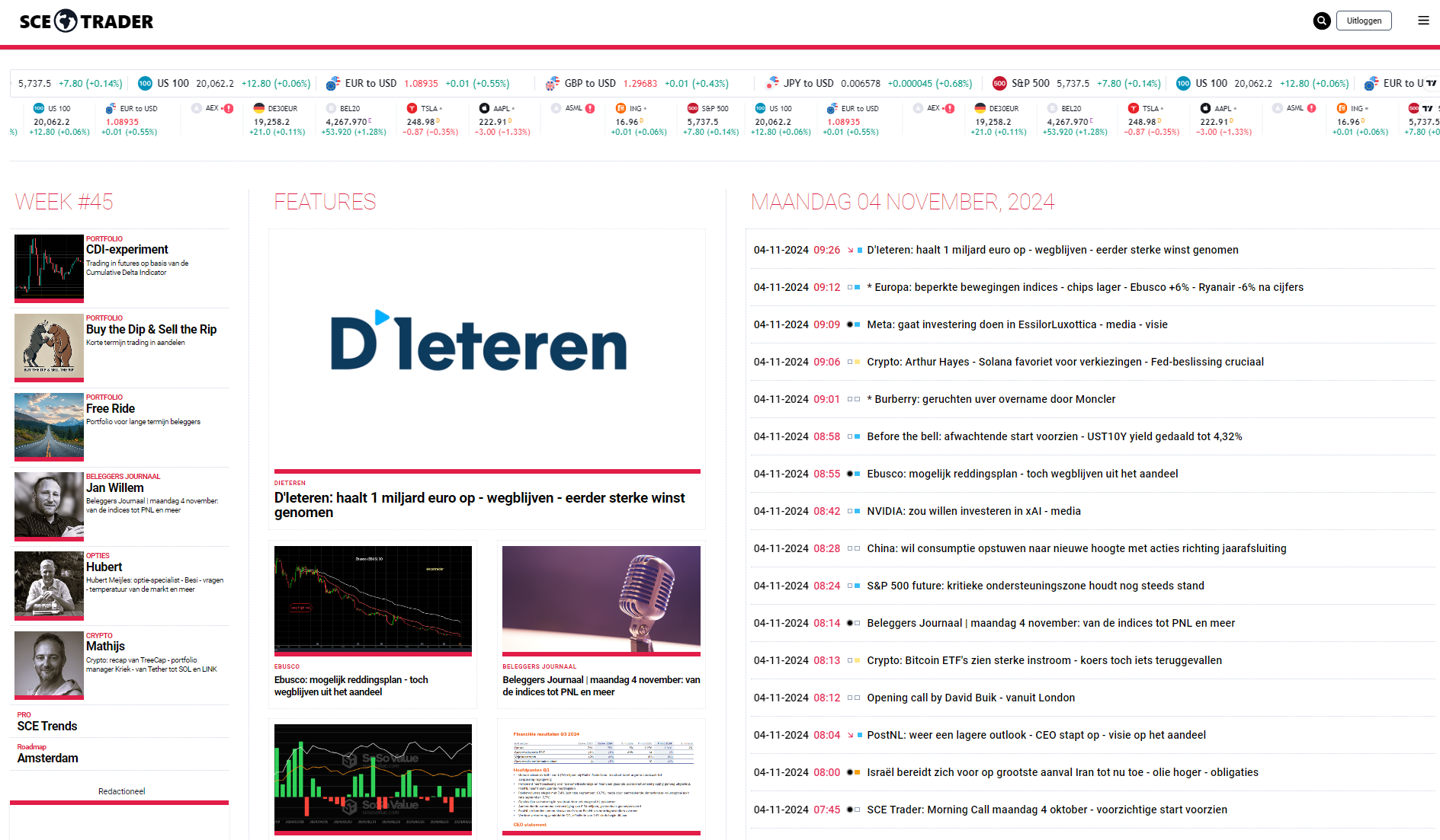 SCE Trader: schrijf je in en volg onze tips - krijg toegang tot duizenden artikelen