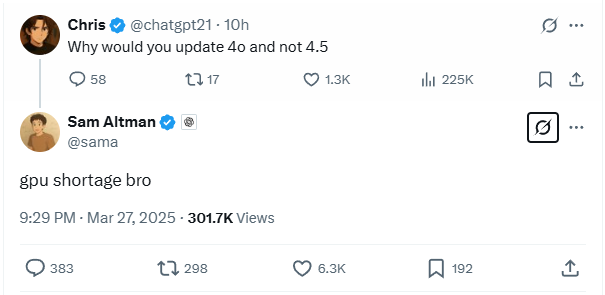 NVIDIA: Altman suggereert aanhoudend tekort GPU's met tweet