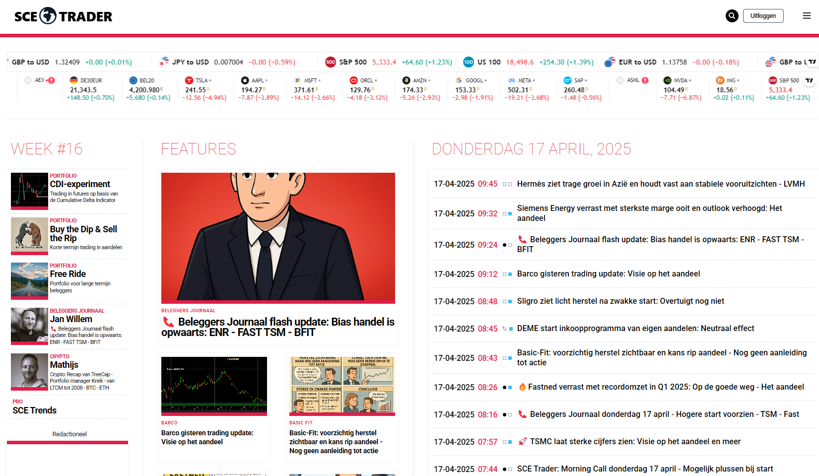 💸 SCE Trader: schrijf je in en volg onze tips en veel meer - Het dagboek voor beleggers
