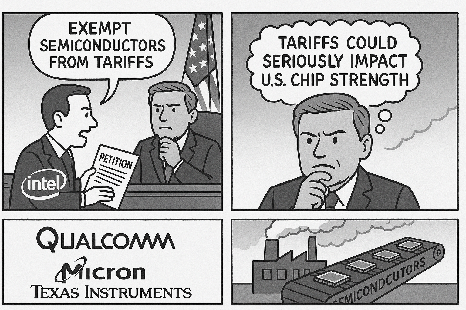 Chips: Amerikaanse bedrijven vragen vrijstelling van Trump-tarieven