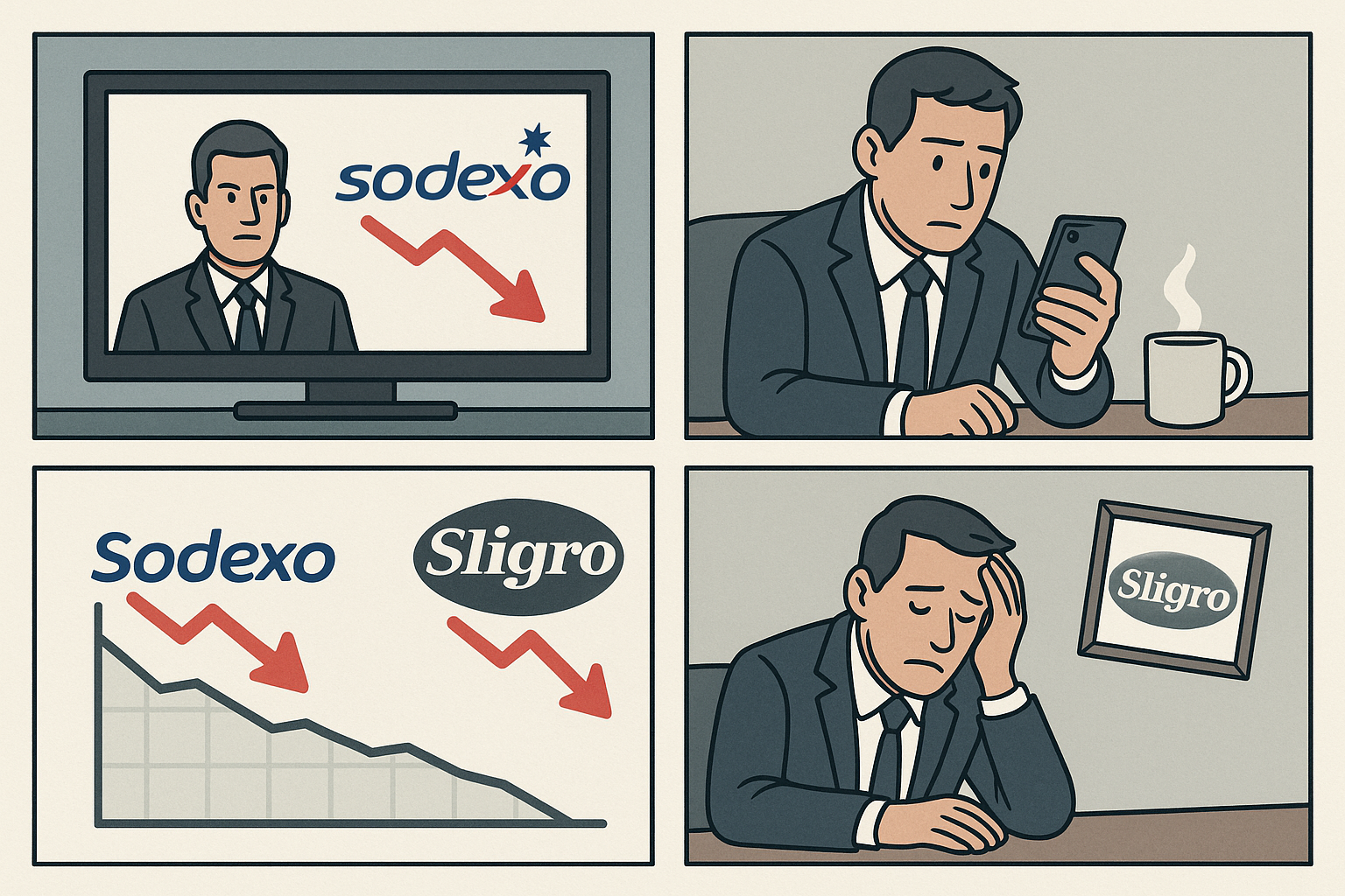 Sligro: Sodexo stelt outlook naar beneden bij - Slecht teken SLIGR ondanks verschillen