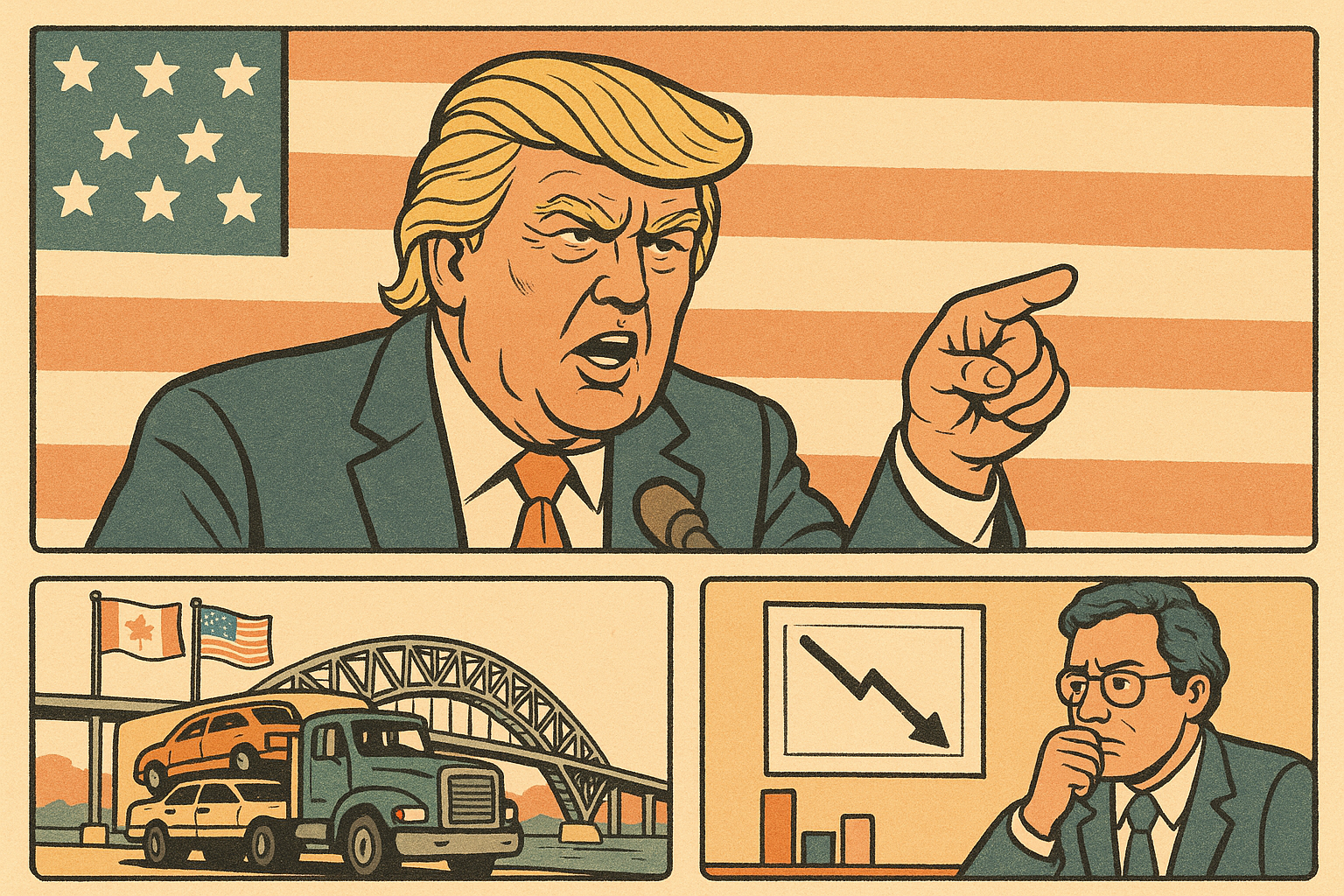 Tarieven: Trump komt met 35% invoertarief op Canadese goederen