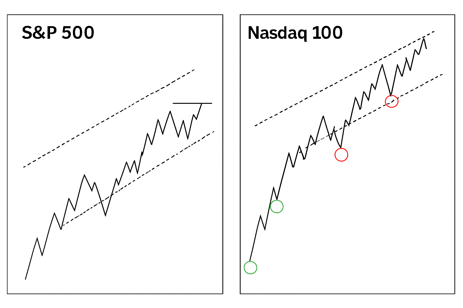 S&P 500 & Nasdaq 100: Wat zeggen de charts