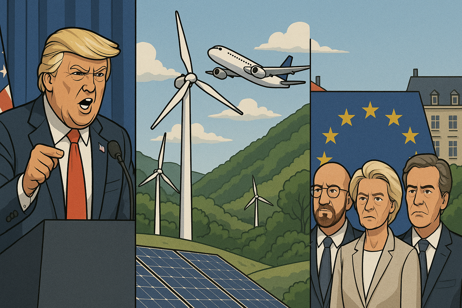 Wind & zon: Trump noemt het een plaag: Felle aanval op Europese klimaatkoers