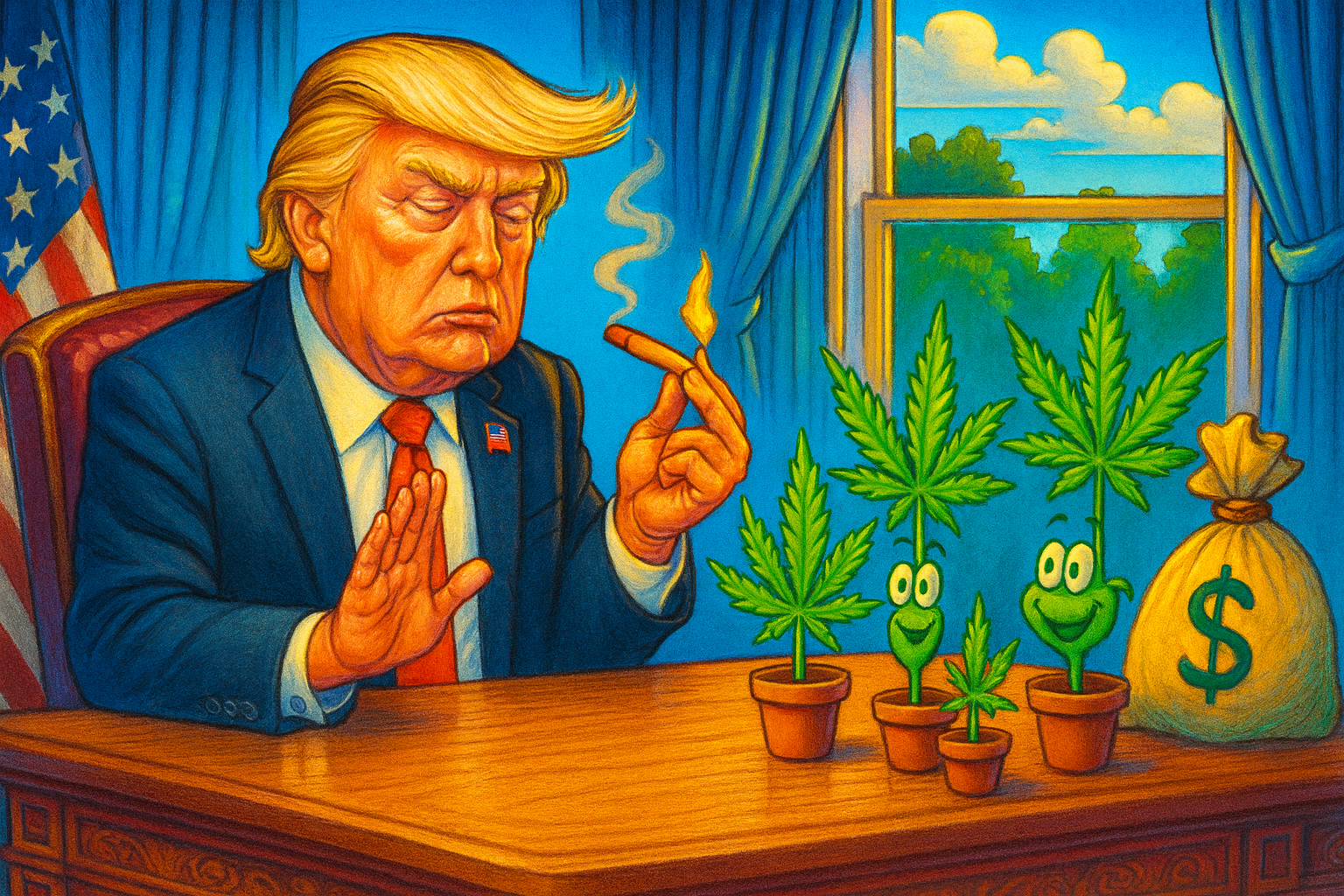 Cannabis stocks voorbeurs sterk hoger na steun Trump