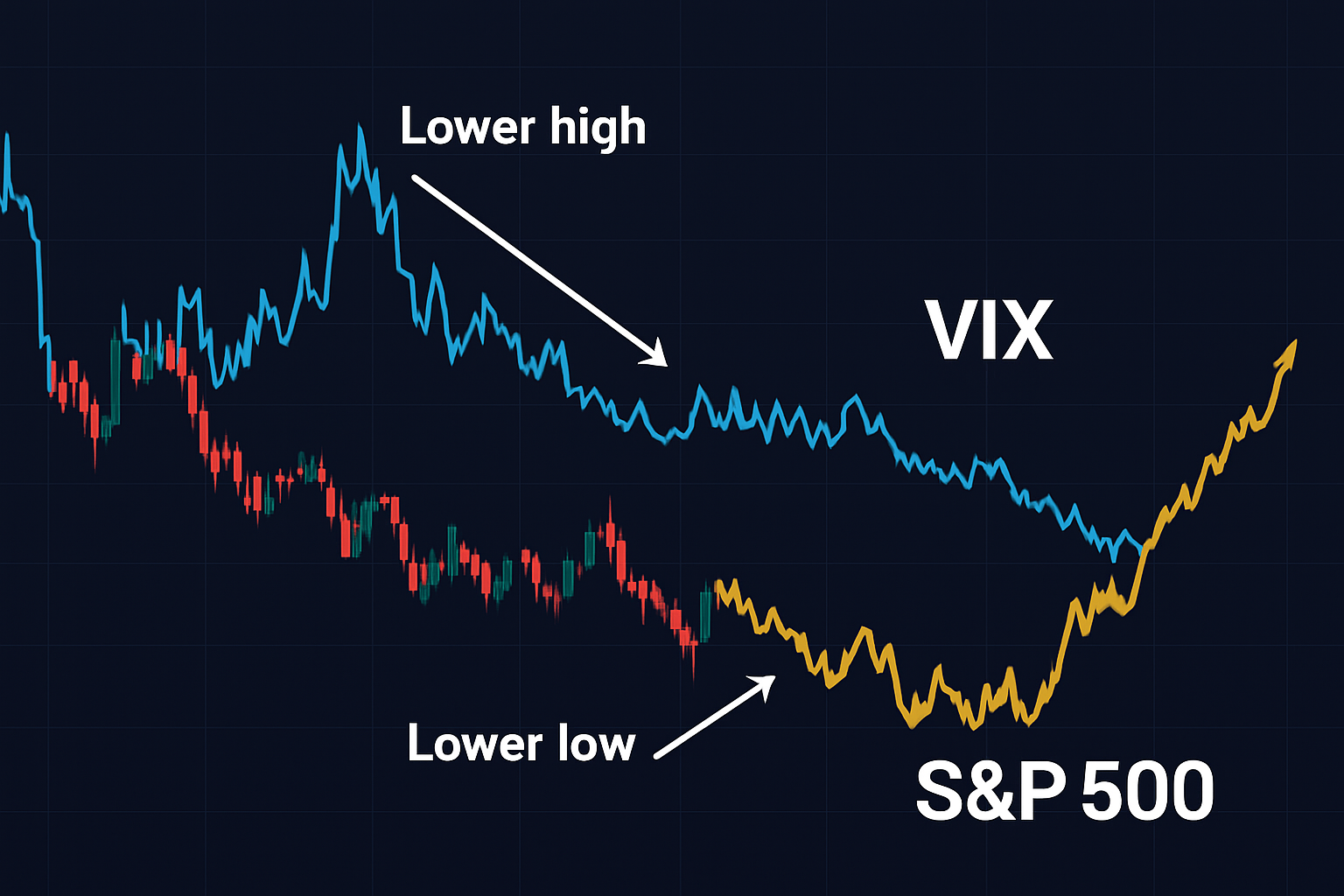 VIX en S&P 500: Lagere top tegen lager dieptepunt - Signaal rally?