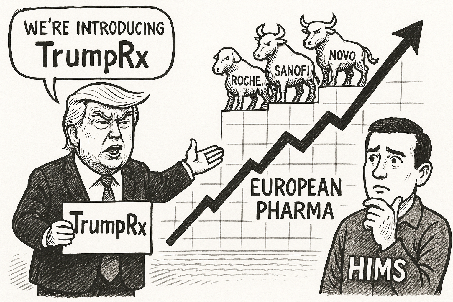 Hims en TrumpRx: Impact plannen terwijl Europese farmaceuten hoger noteren