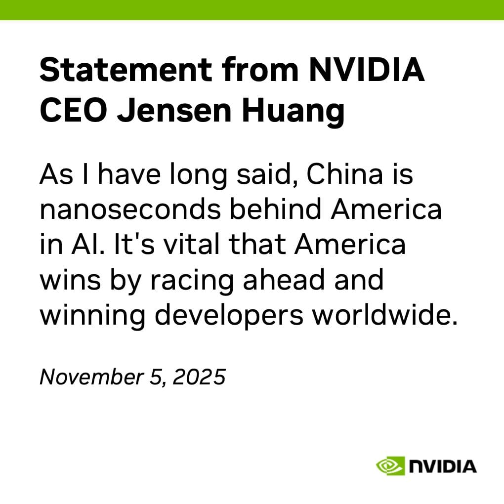 NVIDIA Jensen Huang: China zal de AI-race winnen van de VS