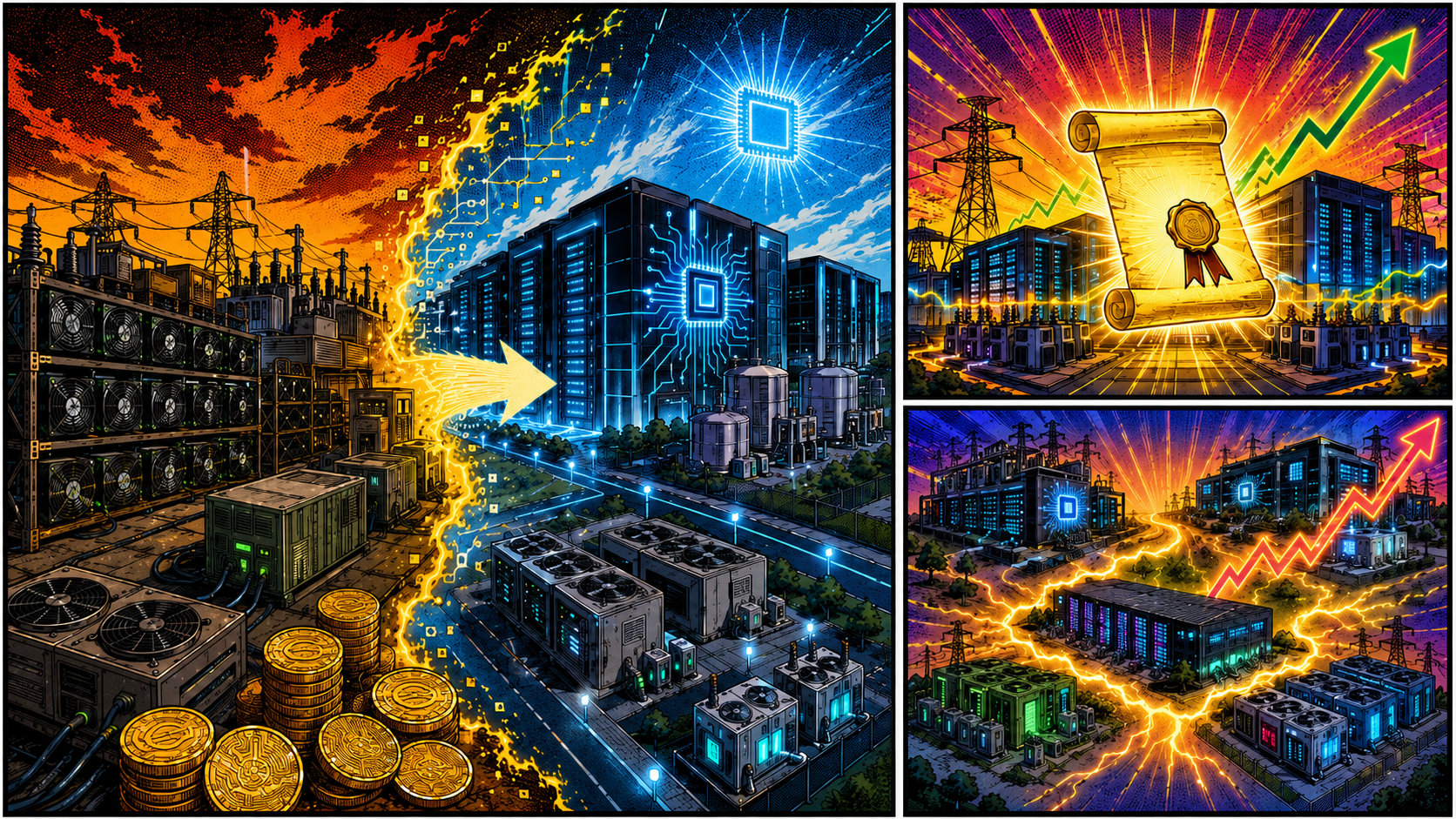 Bitcoin-miners en de AI-data center shift: HUT - RIOT - MARA - CLSK