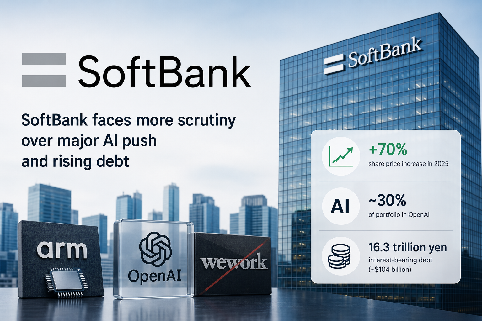 SoftBank krijgt meer kritiek door grote AI-inzet en oplopende schulden: CNBC