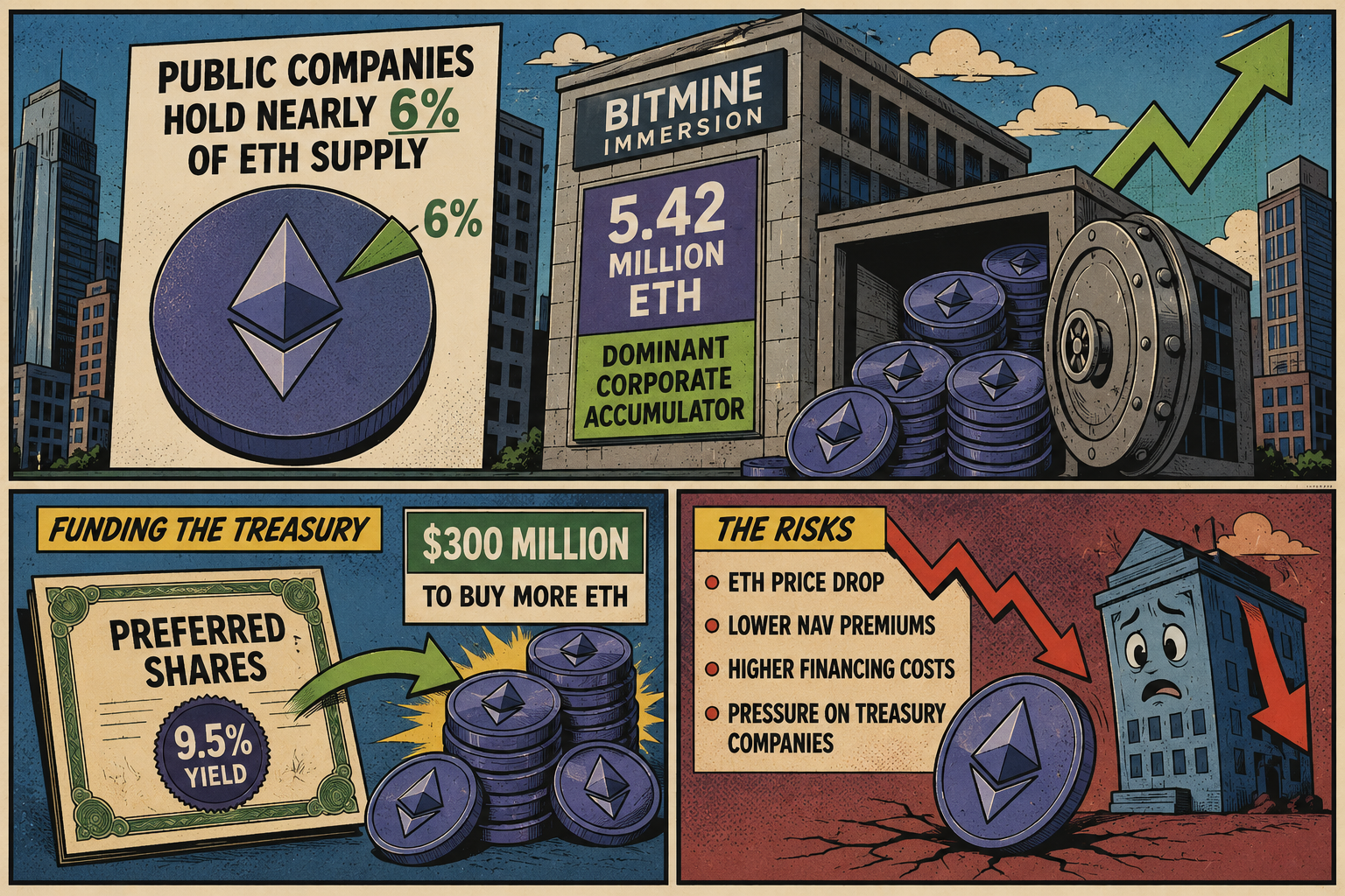 Ethereum: Treasury ETH-posities en BMNR domineert corporate treasury-trend