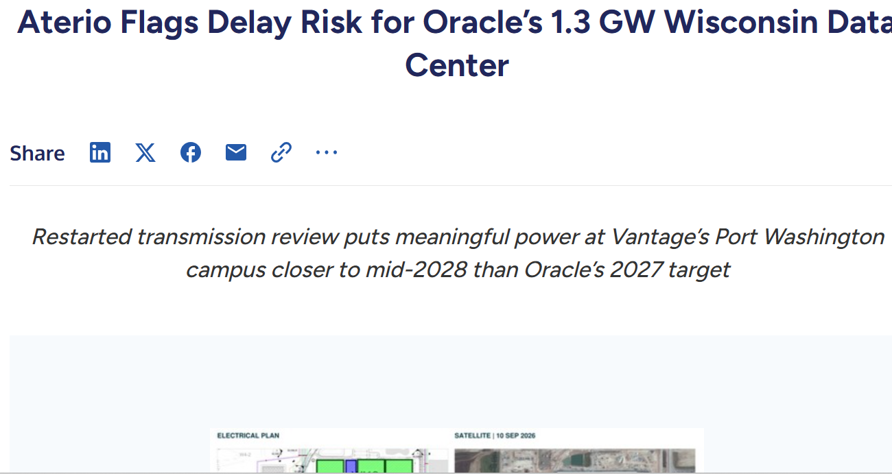Oracle: Vertraging Wisconsin Project Lighthouse volgens Aterio - Instant view
