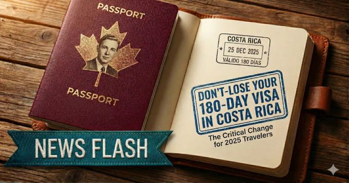 Costa Rica passport stamp warning about the 180-day visa rule