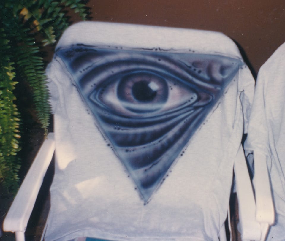 Airbrushed T-Shirt which failed to sell at markets. 