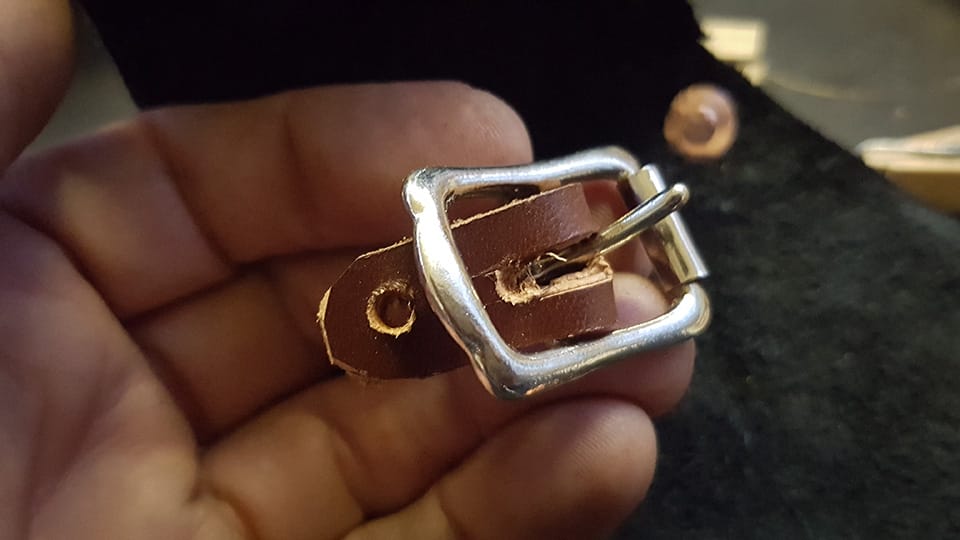 My leather strap cutting is rough as guts, but I’ll clean it up before finishing.