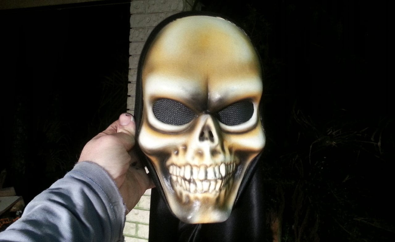 The mask under bright lighting for reference 