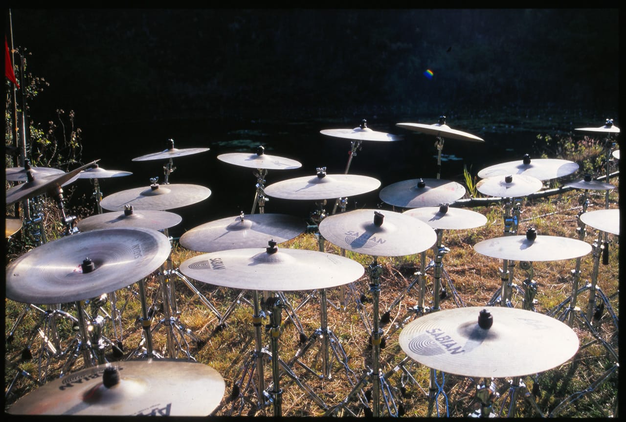 A gathering of cymbals at the Island Quarry. Boredoms - Boadrum111 - Byron Bay November 2011