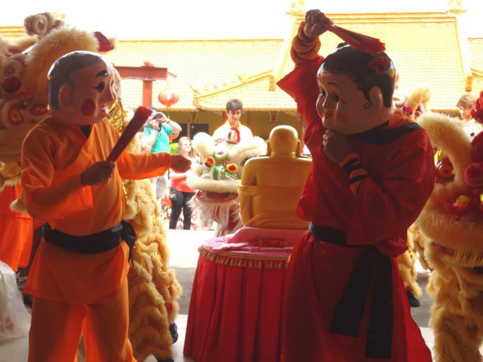 Male and Female Monk characters at Chung Tian Temple