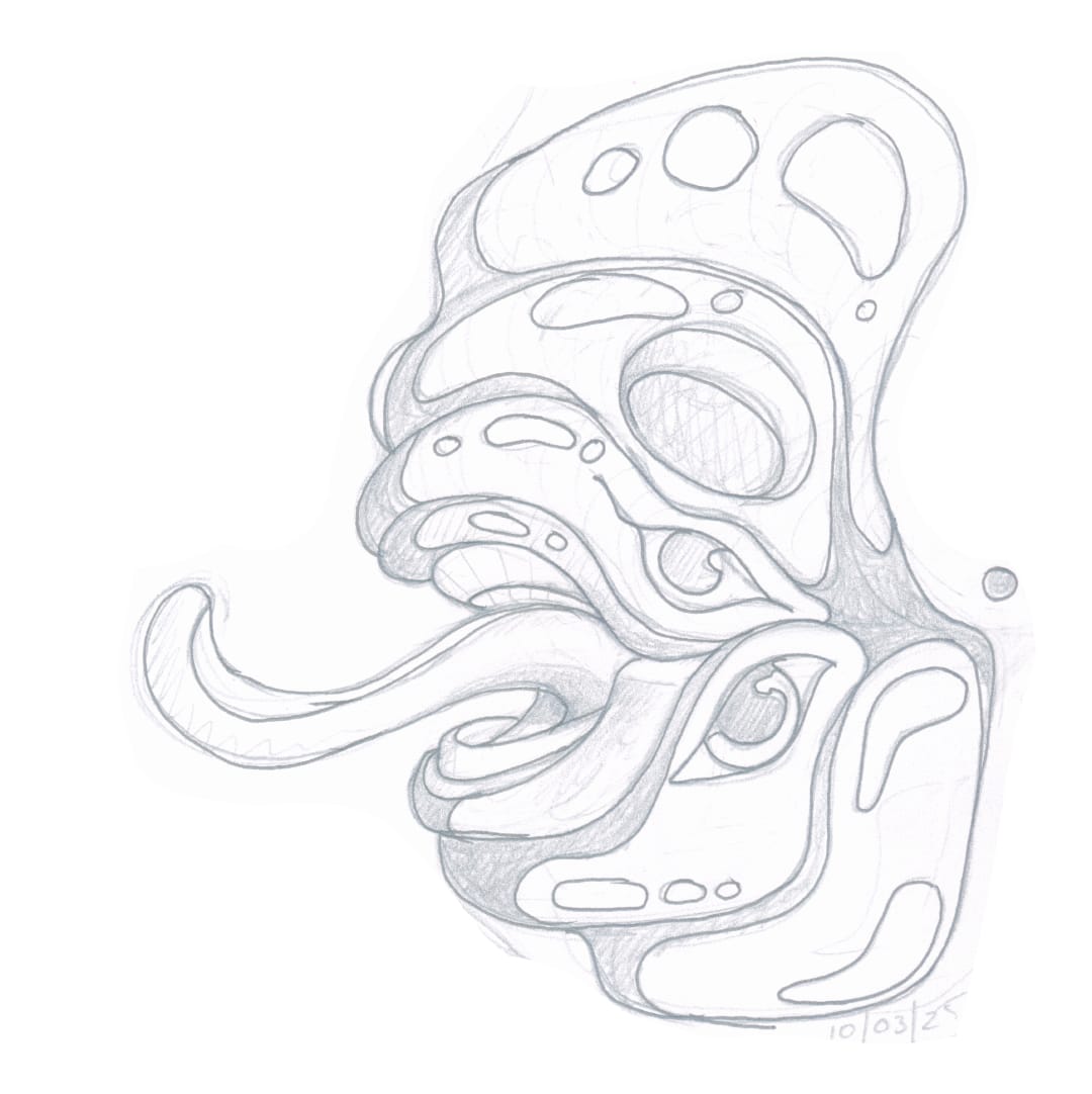 The Totem original sketch by Damien K Quick