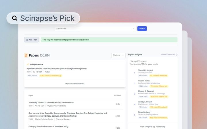 Comprehensive Search Page from Scinapse