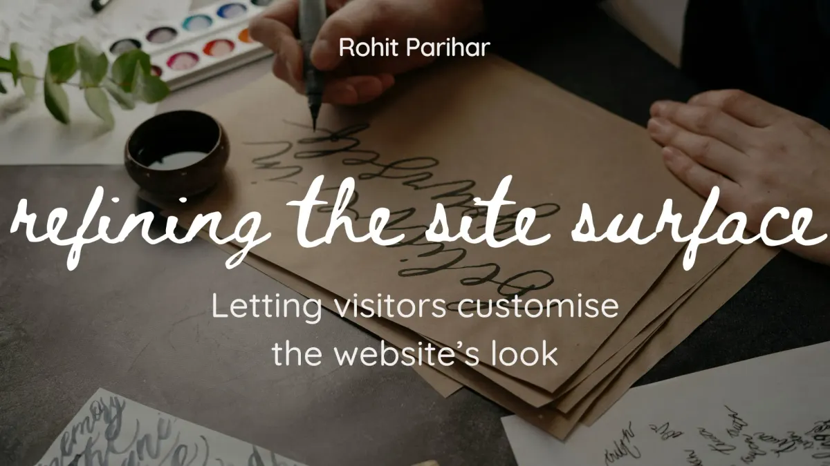 Refining the website surface