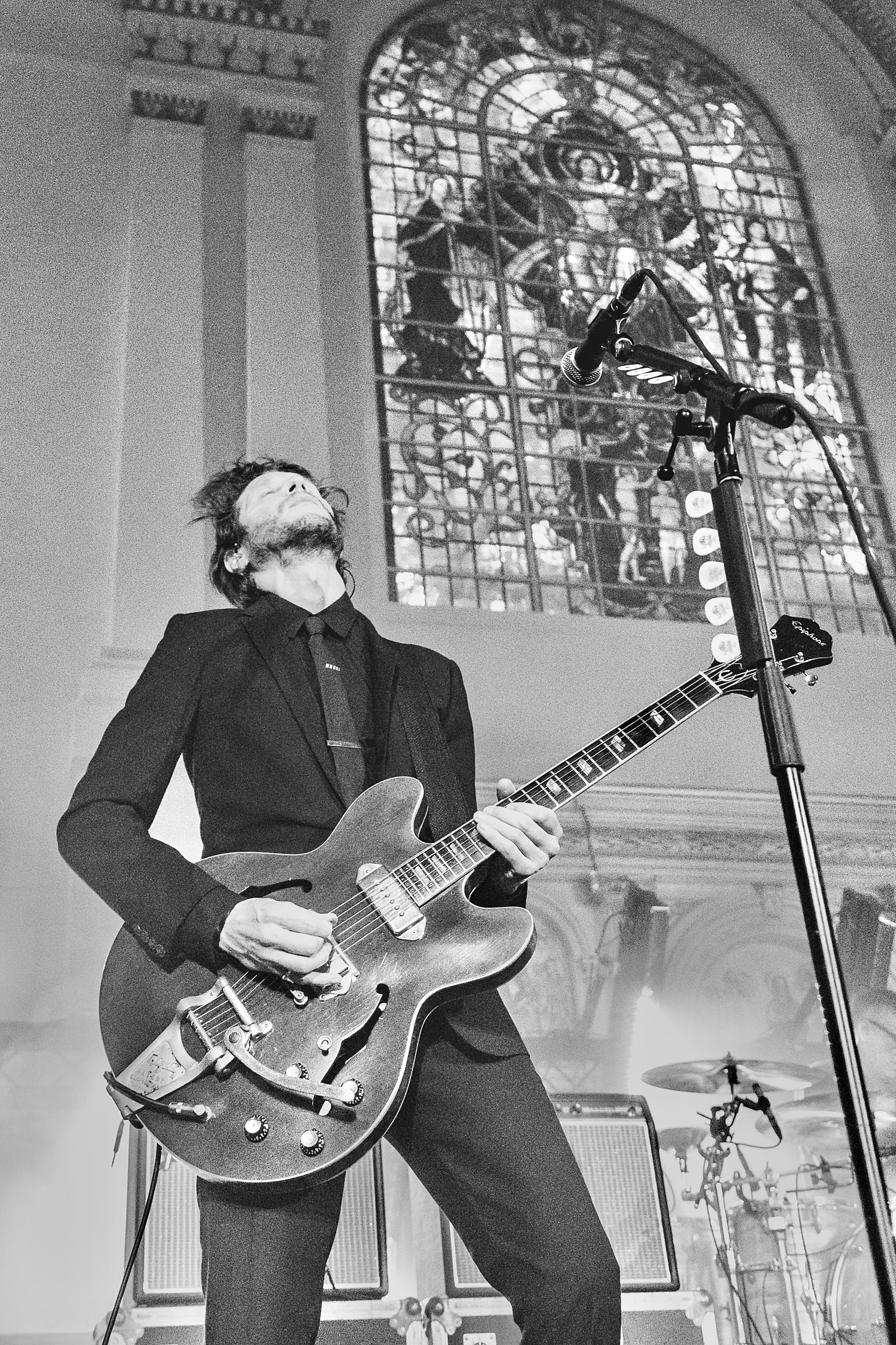 Interpol at Hackney Church celebrating the release of The Other Side of Make-Believe in 2022. Photo by James Streiker.